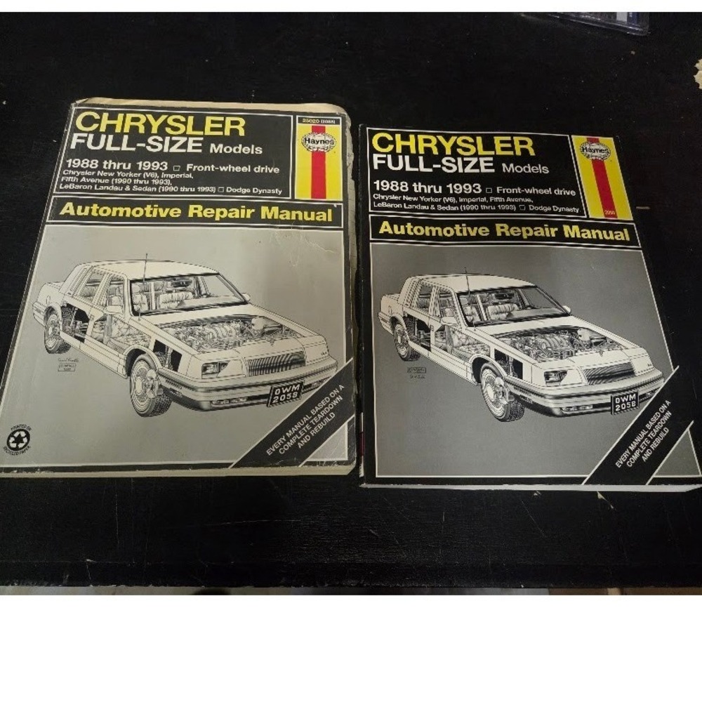 Haynes Chrysler Full-Size Models 1988-1993 Automotive Repair Manual 25020 Lot 2